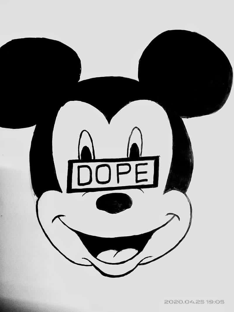 Enjoy Smooth Phone Use With The Classic Black Mickey Mouse Phone Background