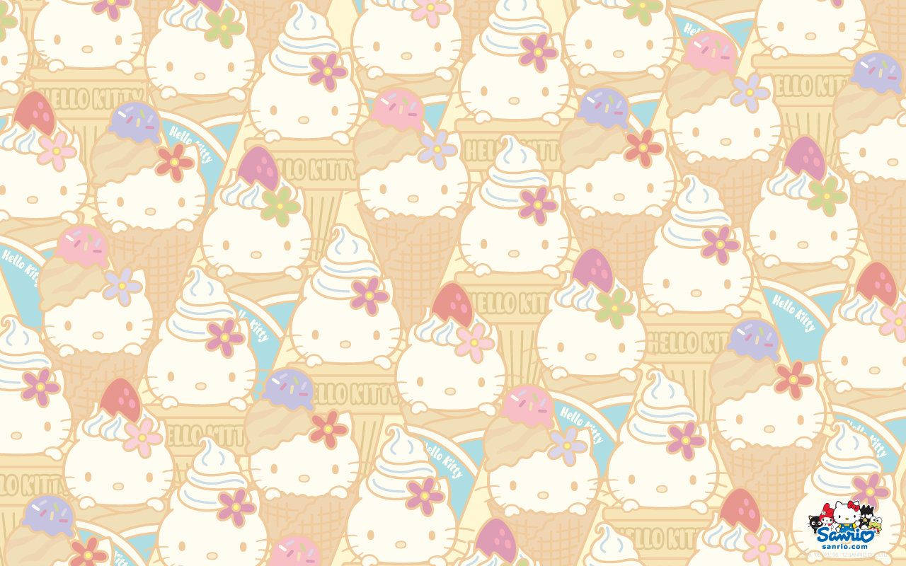 Enjoy Some Sweet Relief With Hello Kitty Ice Cream! Background