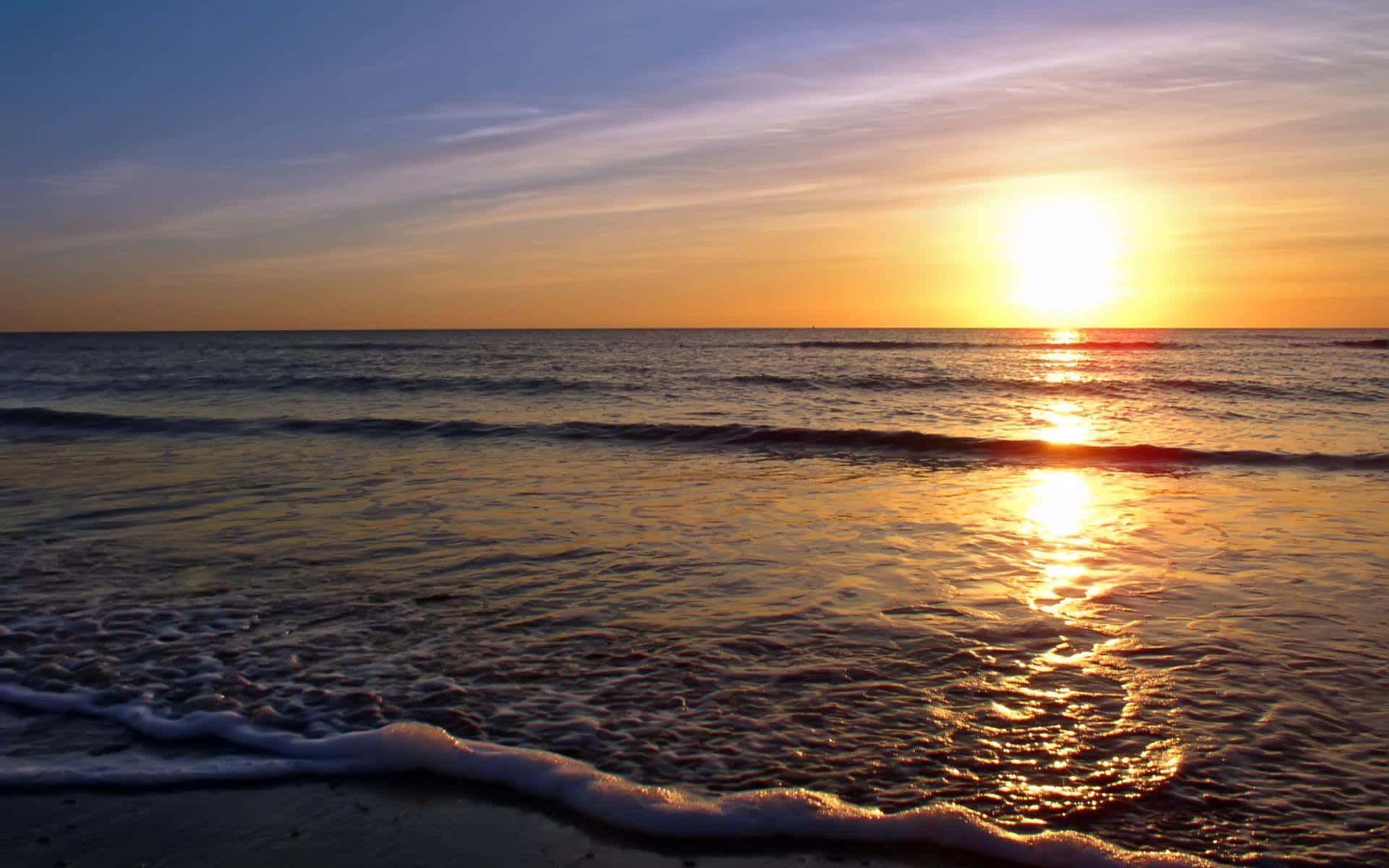 Enjoy The Beautiful Beach Sunset Background