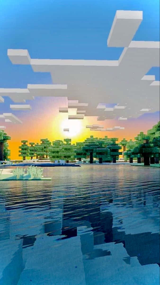 Enjoy The Beautiful Sunset On Your Minecraft Adventure
