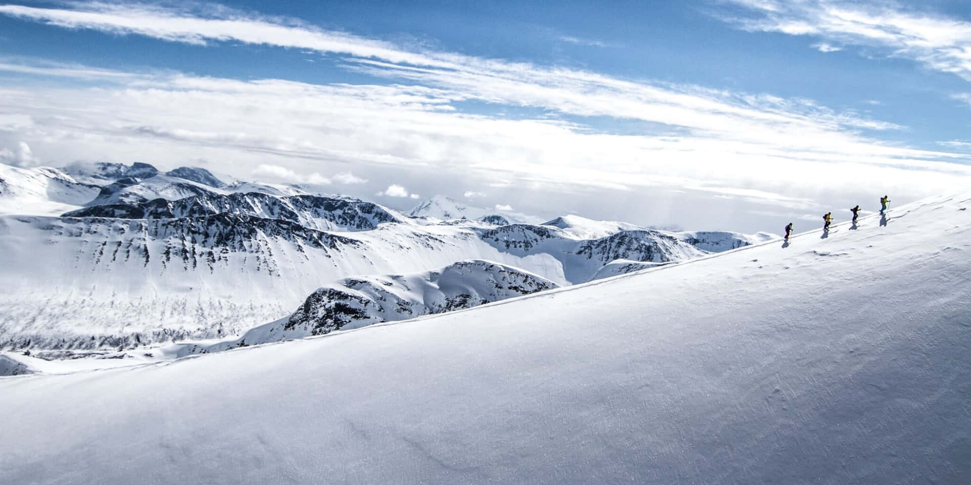 Enjoy The Beautiful View Of A Ski Mountain Background