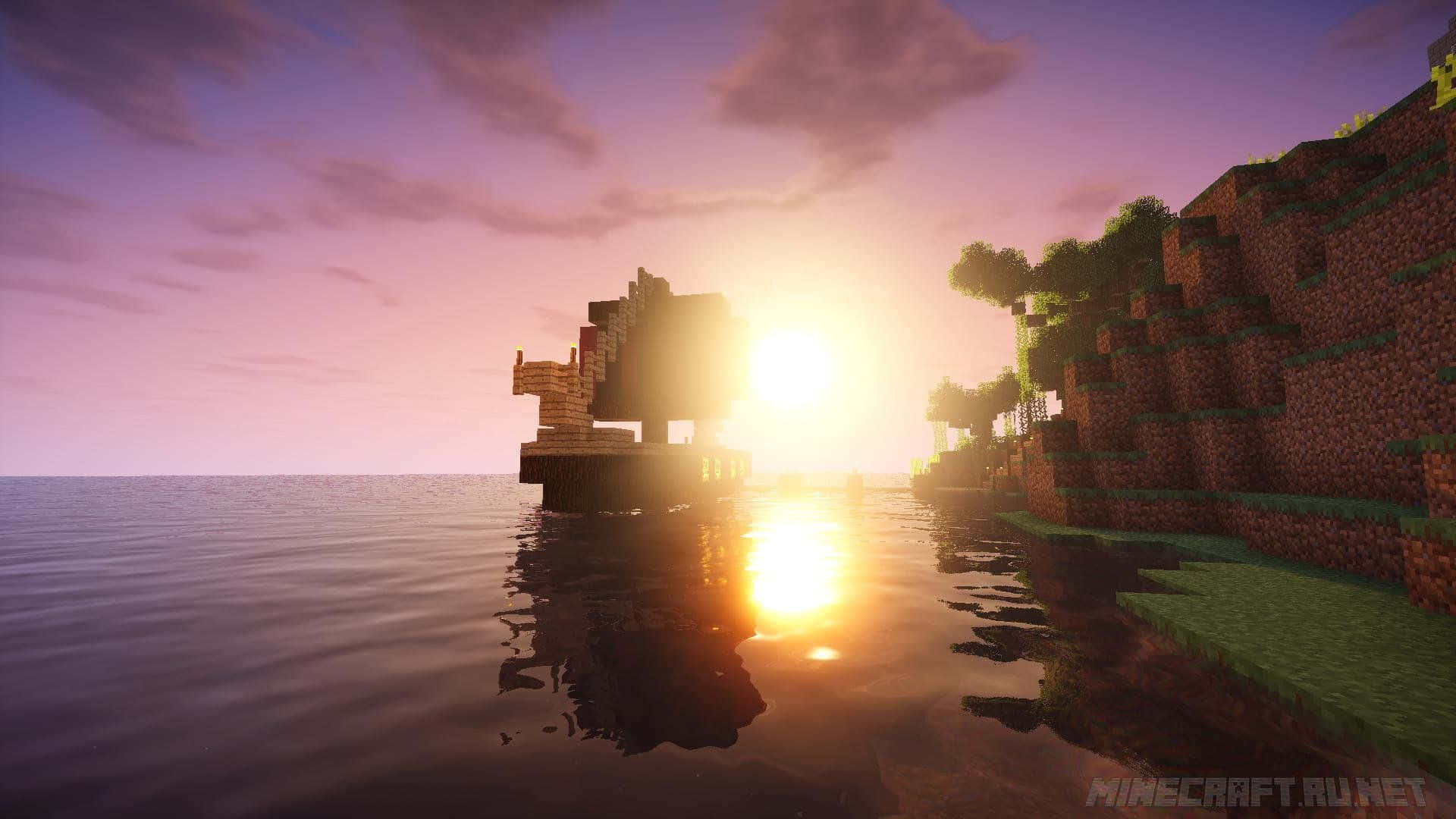 Enjoy The Beauty Of A Minecraft Sunset