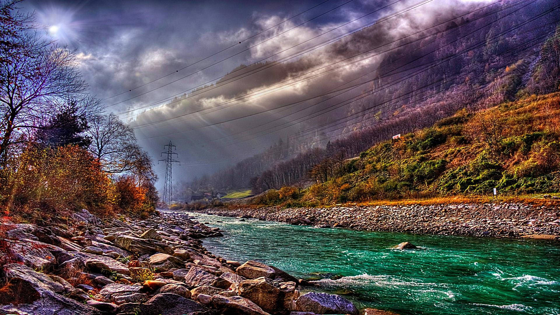Enjoy The Beauty Of A Mountain Stream In November Background