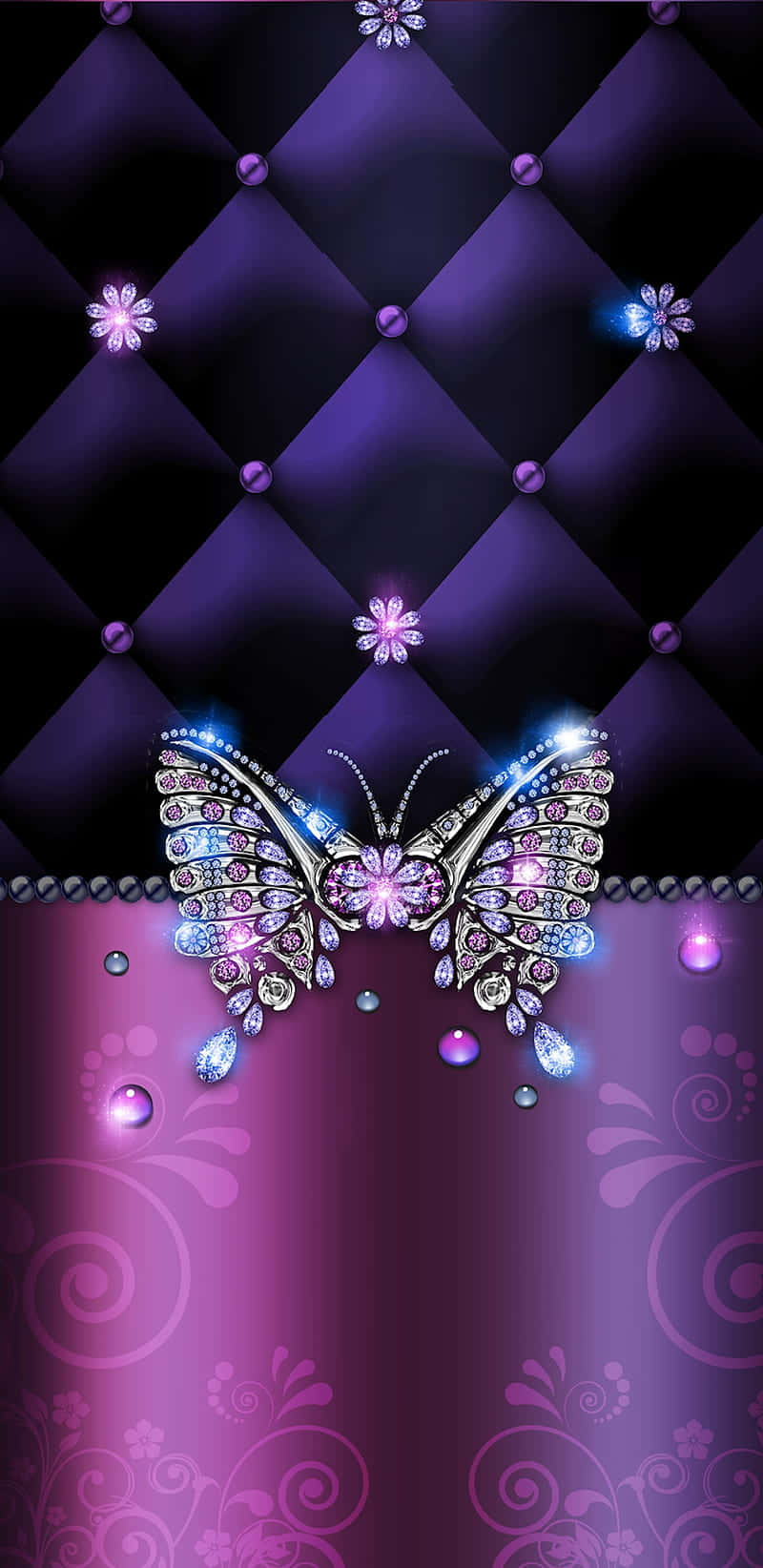 Enjoy The Beauty Of A Purple Butterfly While You Connect With The World Background