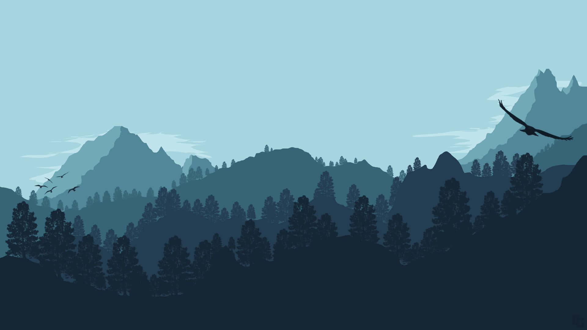 Enjoy The Beauty Of A Sunset Over A Minimalist Mountain Background