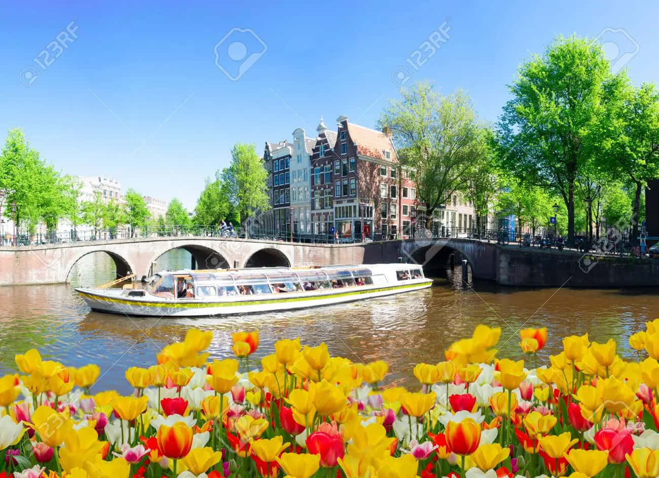 Enjoy The Beauty Of Amsterdam In The Spring. Background