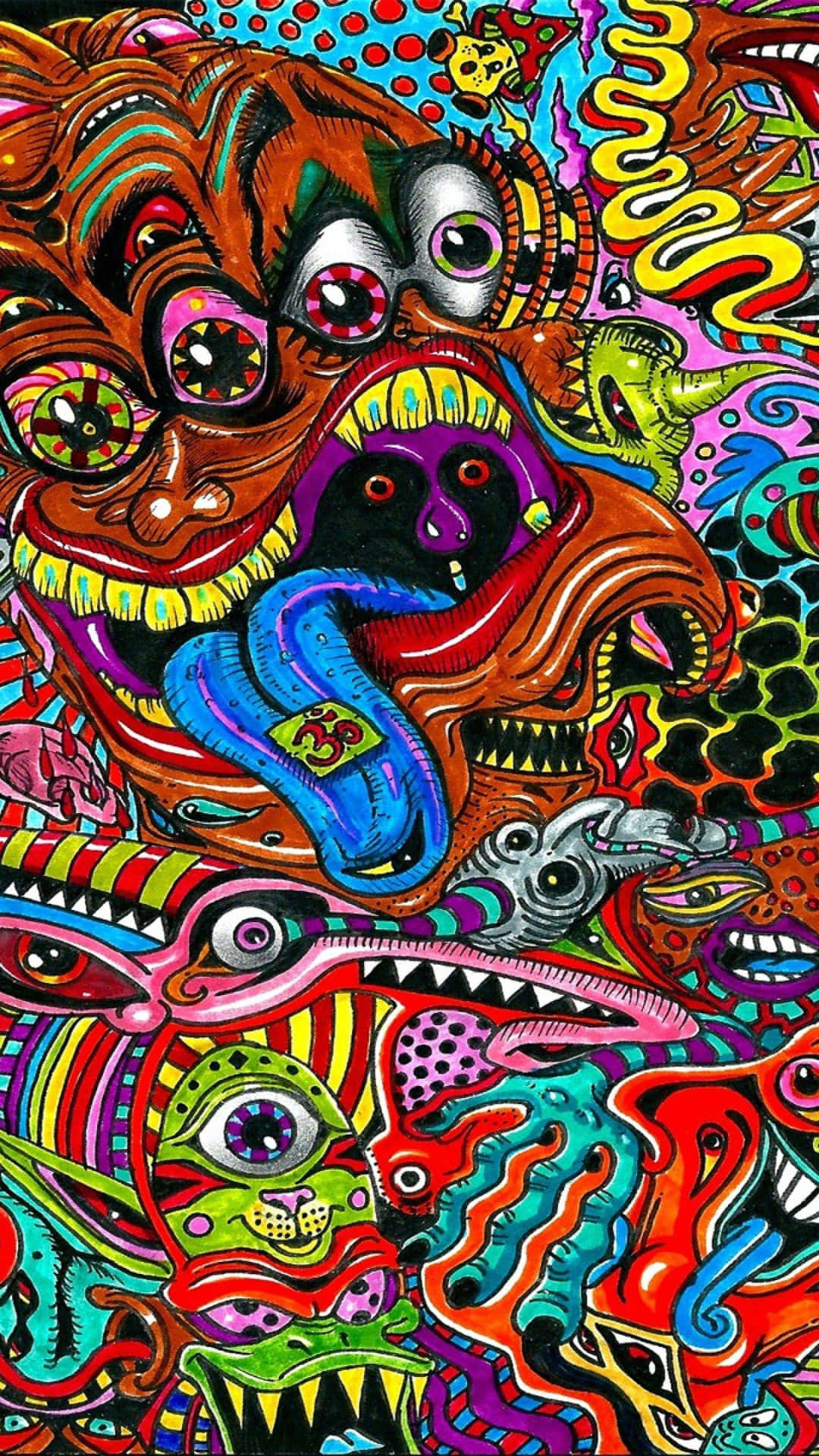 Enjoy The Beauty Of Dark Psychedelic Visuals Background