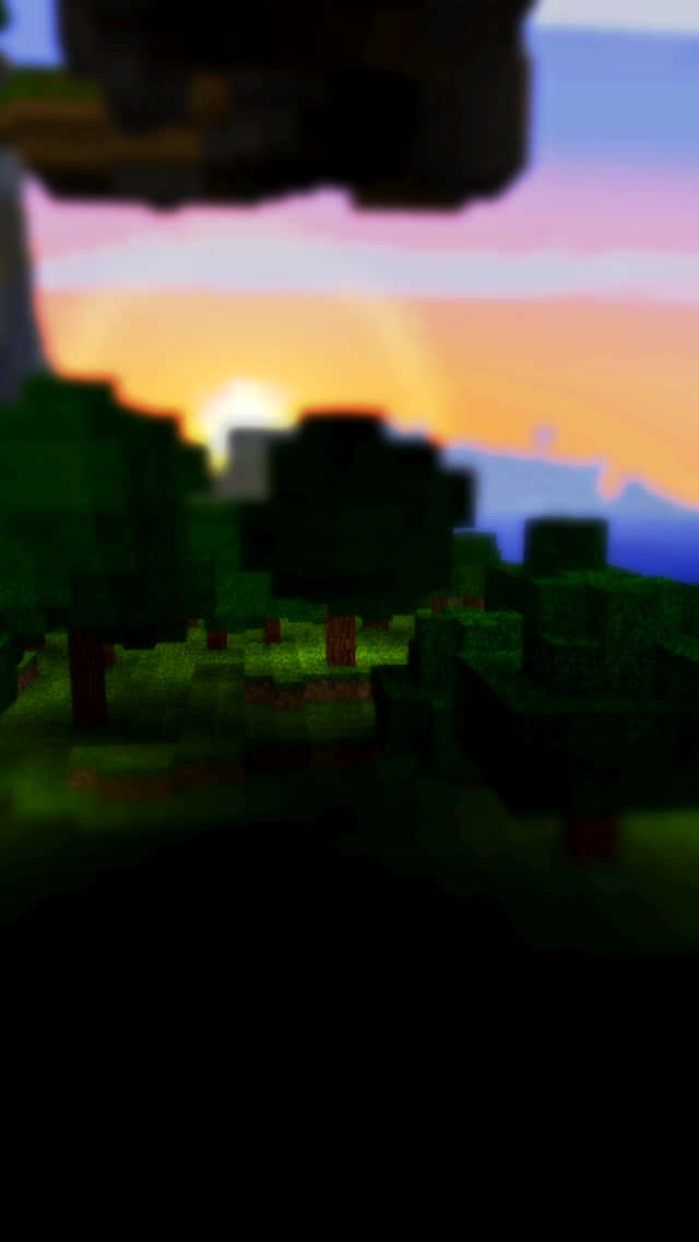 Enjoy The Beauty Of Minecraft At Sunset Background