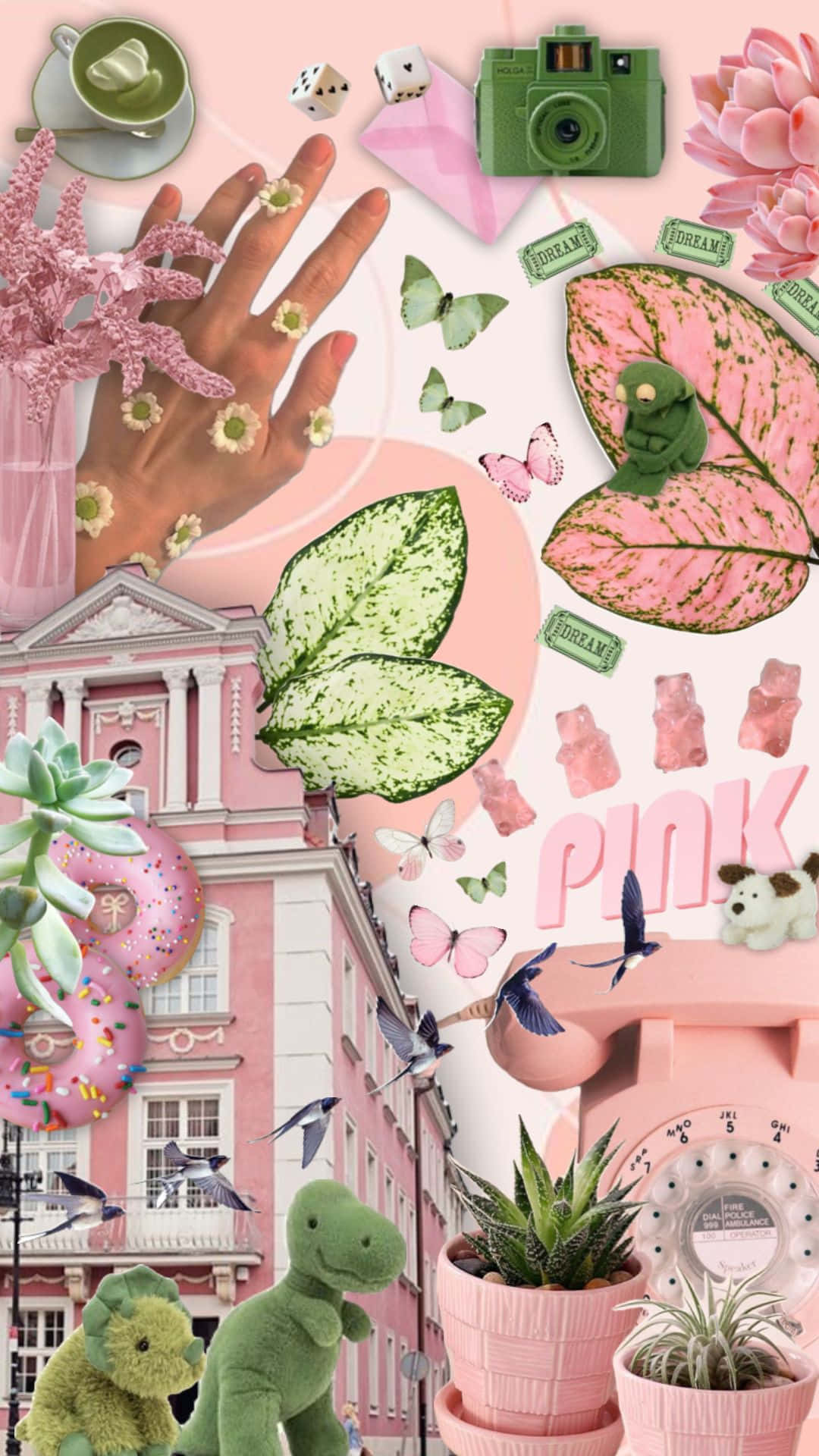 Enjoy The Beauty Of Pink And Green Aesthetic.