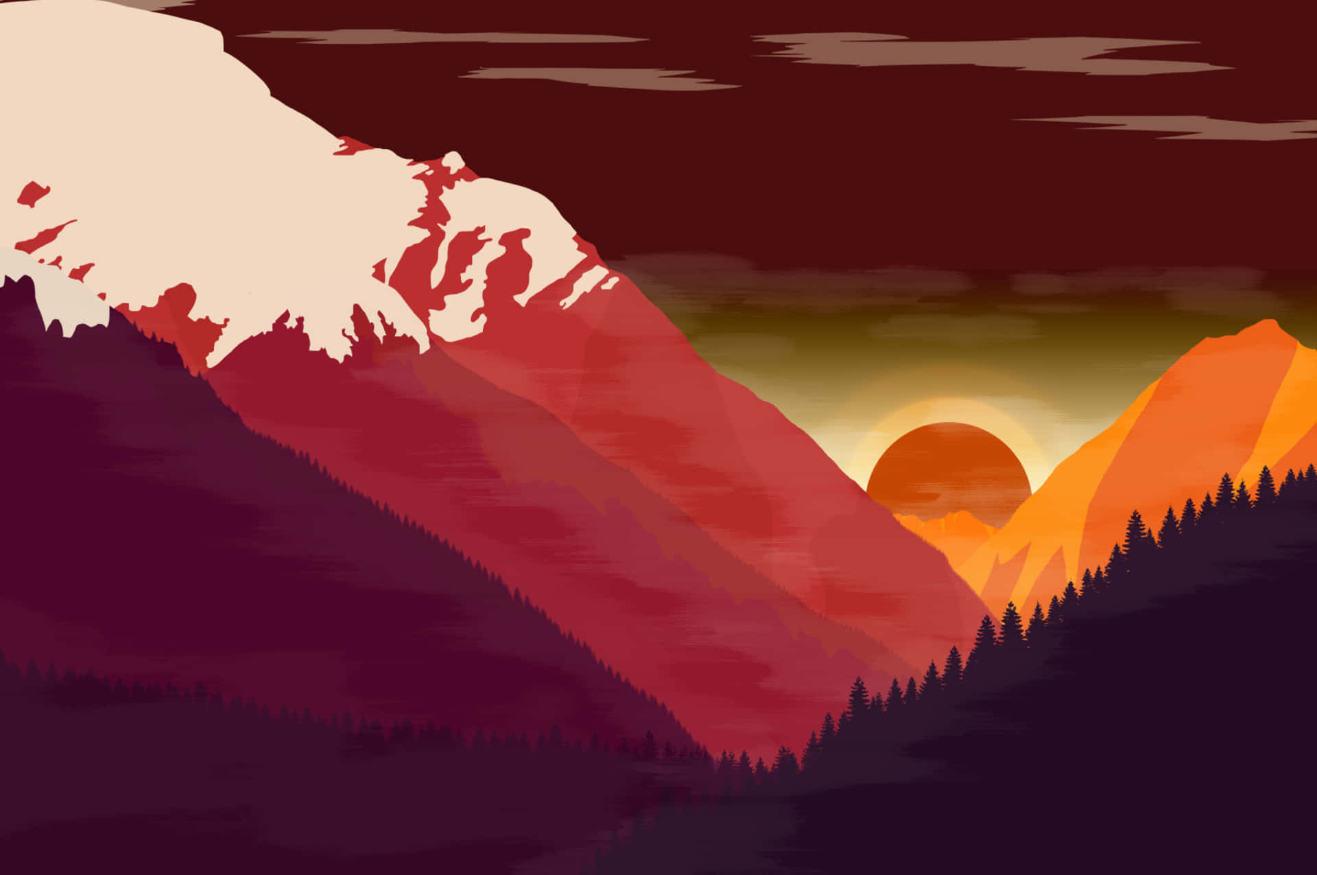 Enjoy The Beauty Of Pixel Landscape Background