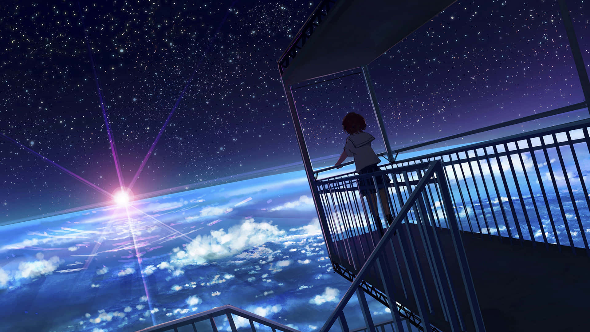 Enjoy The Beauty Of Space With This Breathtaking 4k Anime Wallpaper. Background