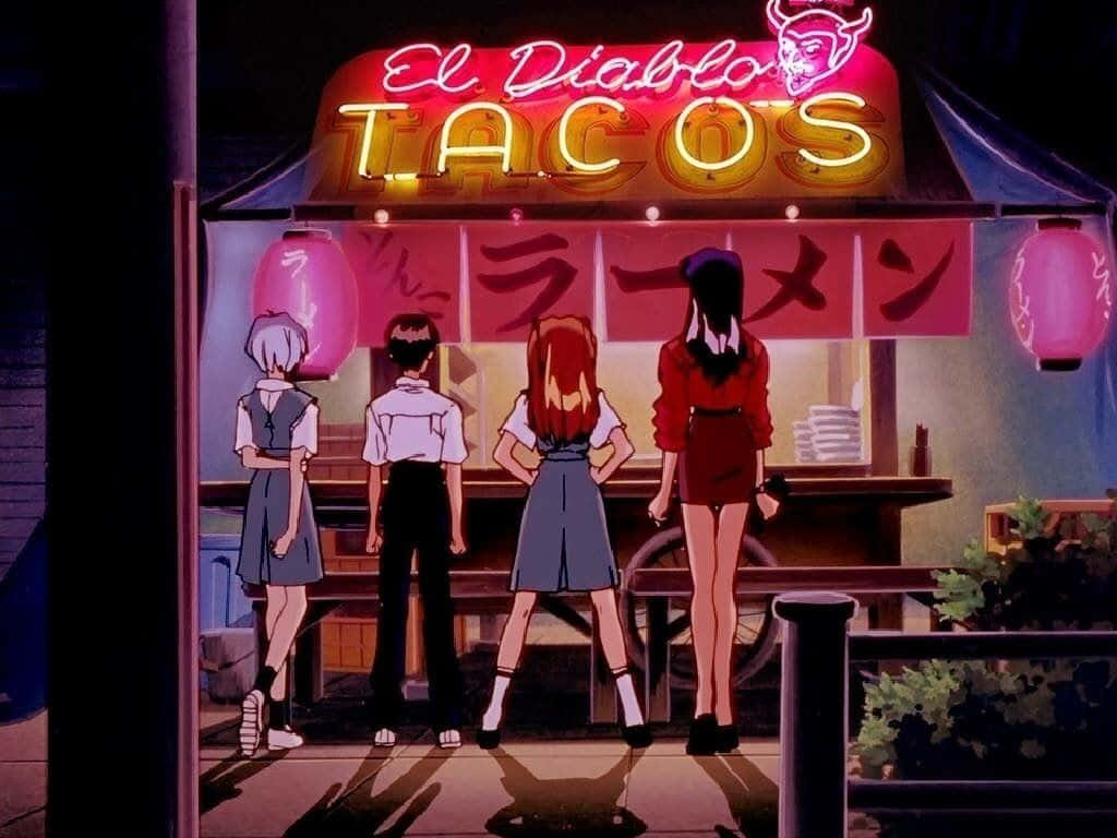 Enjoy The Beauty Of Surrealism With 90s Anime Aesthetic Background