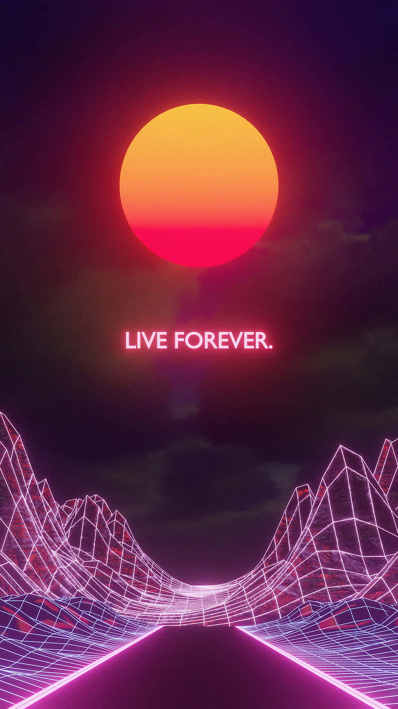 Enjoy The Beauty Of This Colorful Purple Neon Aesthetic Computer. Background