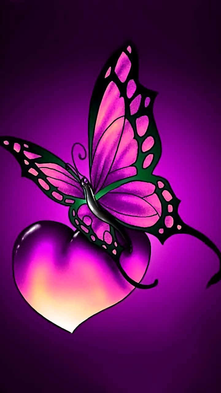 Enjoy The Beauty Of This Cute Purple Butterfly! Background