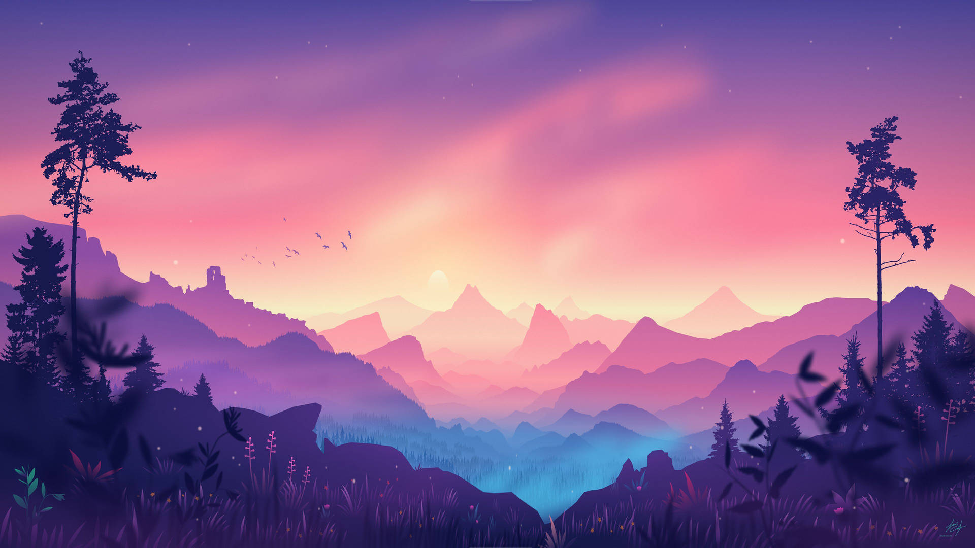 Enjoy The Breathtaking Beauty Of This Mesmerizing 4k Anime Landscape