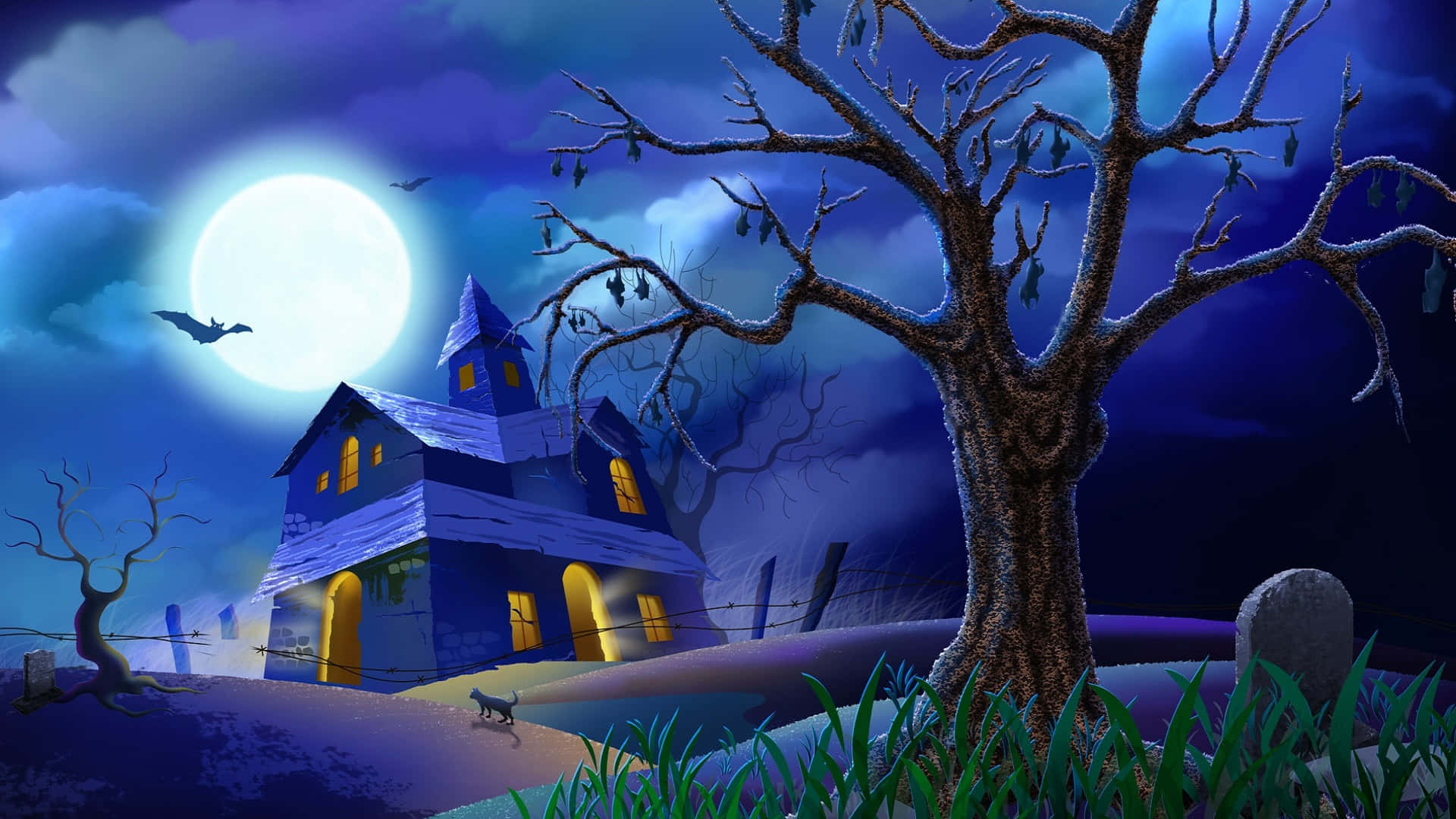 Enjoy The Breezy Night Air Of The Spooky Holiday! Background