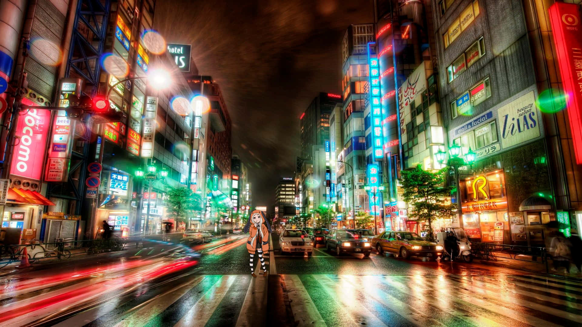 Enjoy The Bright Lights And Vibrant Colors Of The City Of Tokyo In 4k Anime. Background