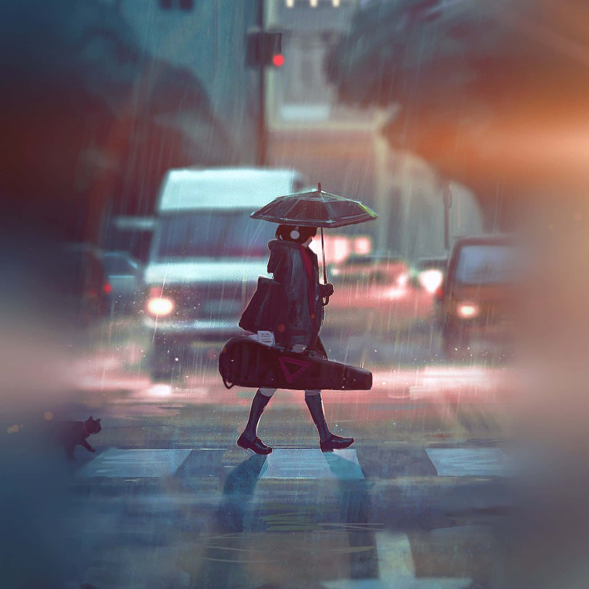 Enjoy The Calming Vibes Of A Rainy Day. Background