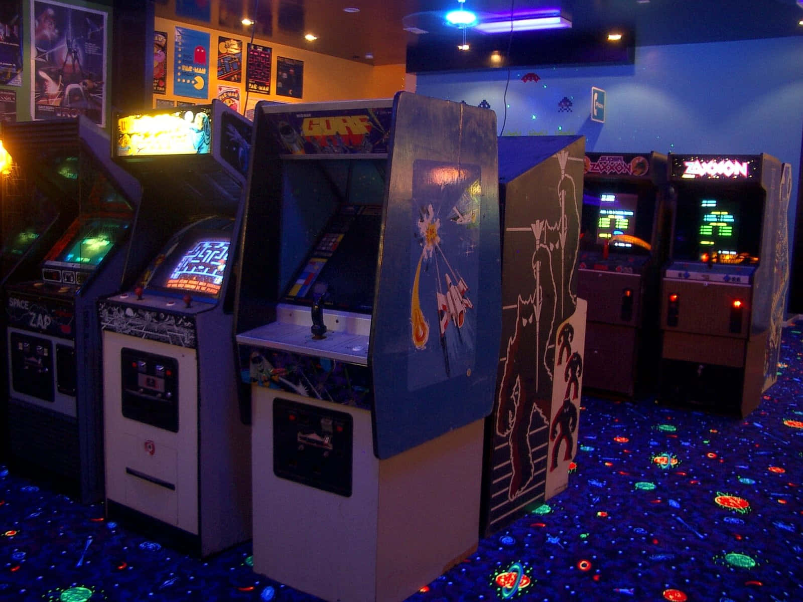 Enjoy The Classic Aesthetic Of The Arcade Background