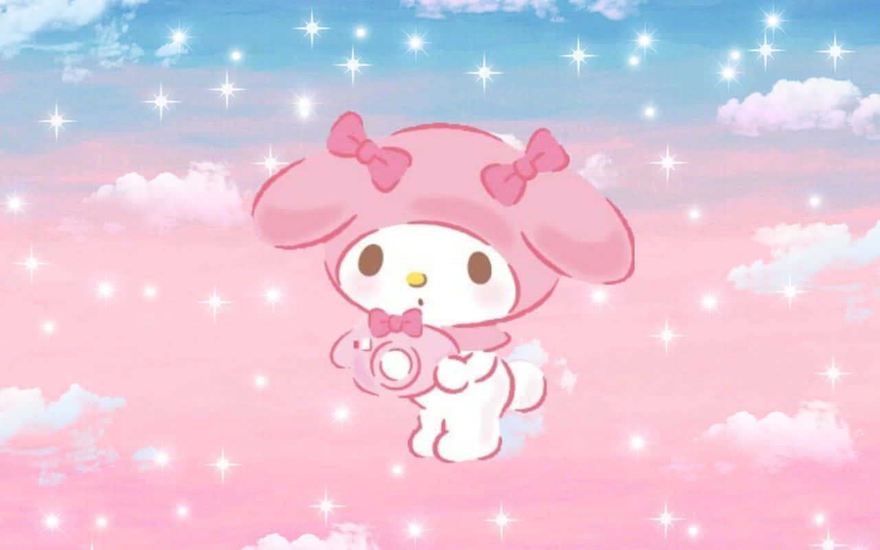 Enjoy The Classic My Melody Desktop Background On Your Computer Background
