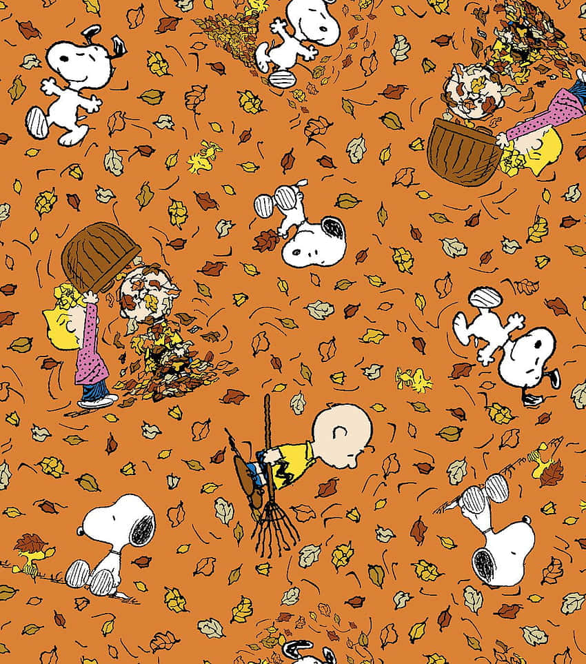 Enjoy The Crisp Autumn Breeze With Snoopy Background