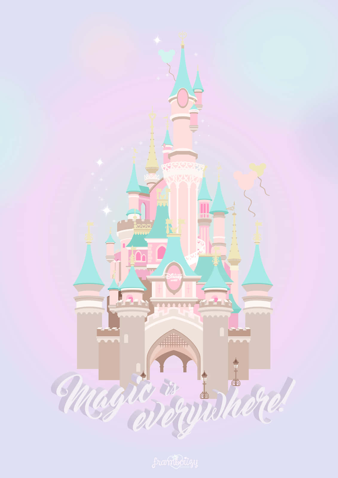 Enjoy The Dreamy, Whimsical World Of Disney With This Lovely Pastel Rendition Of Its Beloved Characters. Background