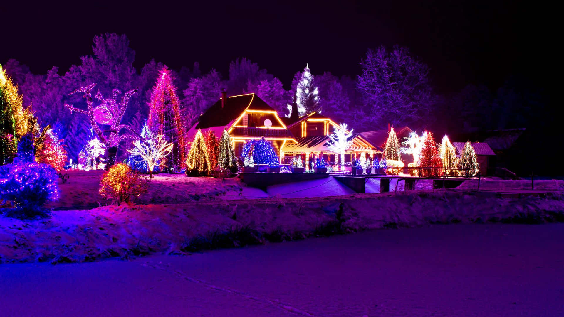 Enjoy The Enchantment Of A Traditional Christmas Village Background