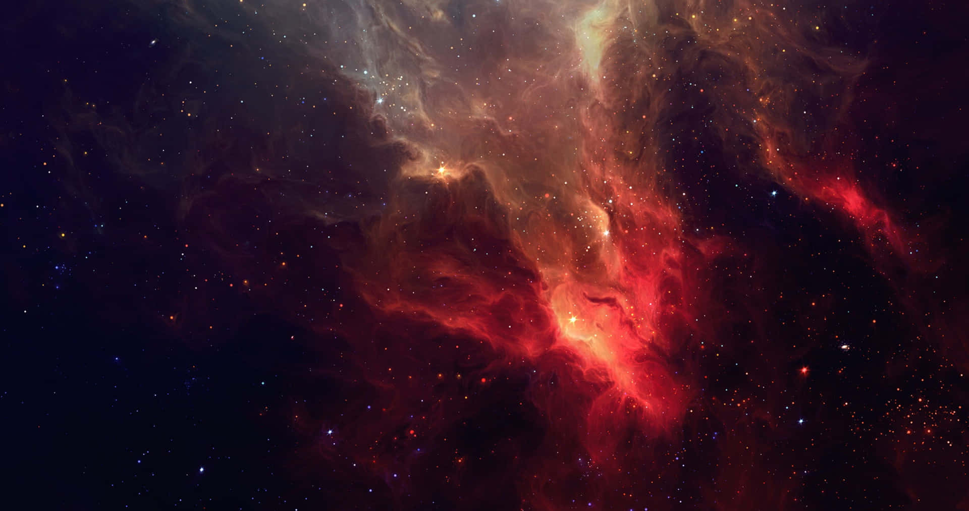 Enjoy The Ethereal Beauty Of Outer Space In Red Background