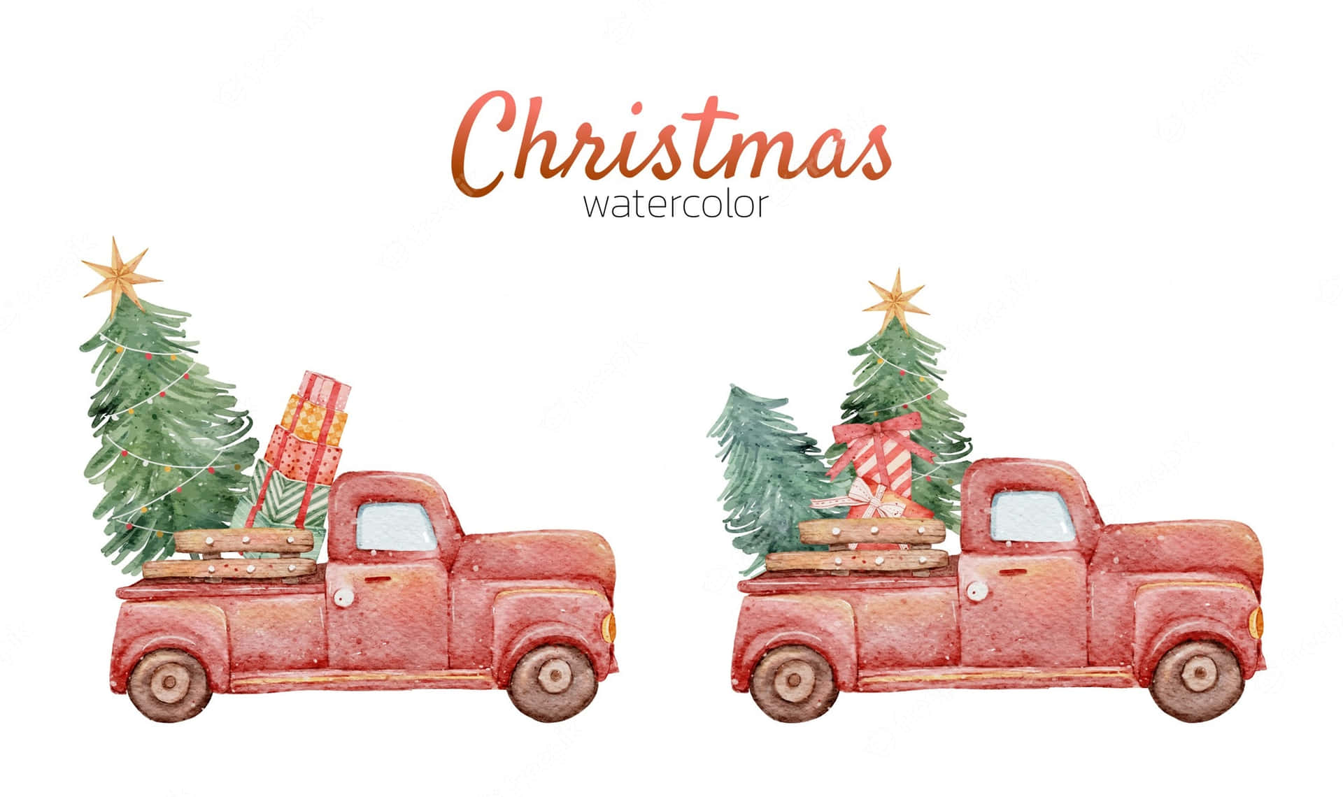 Enjoy The Festive Holiday Season In A Nostalgic Vintage Truck Background