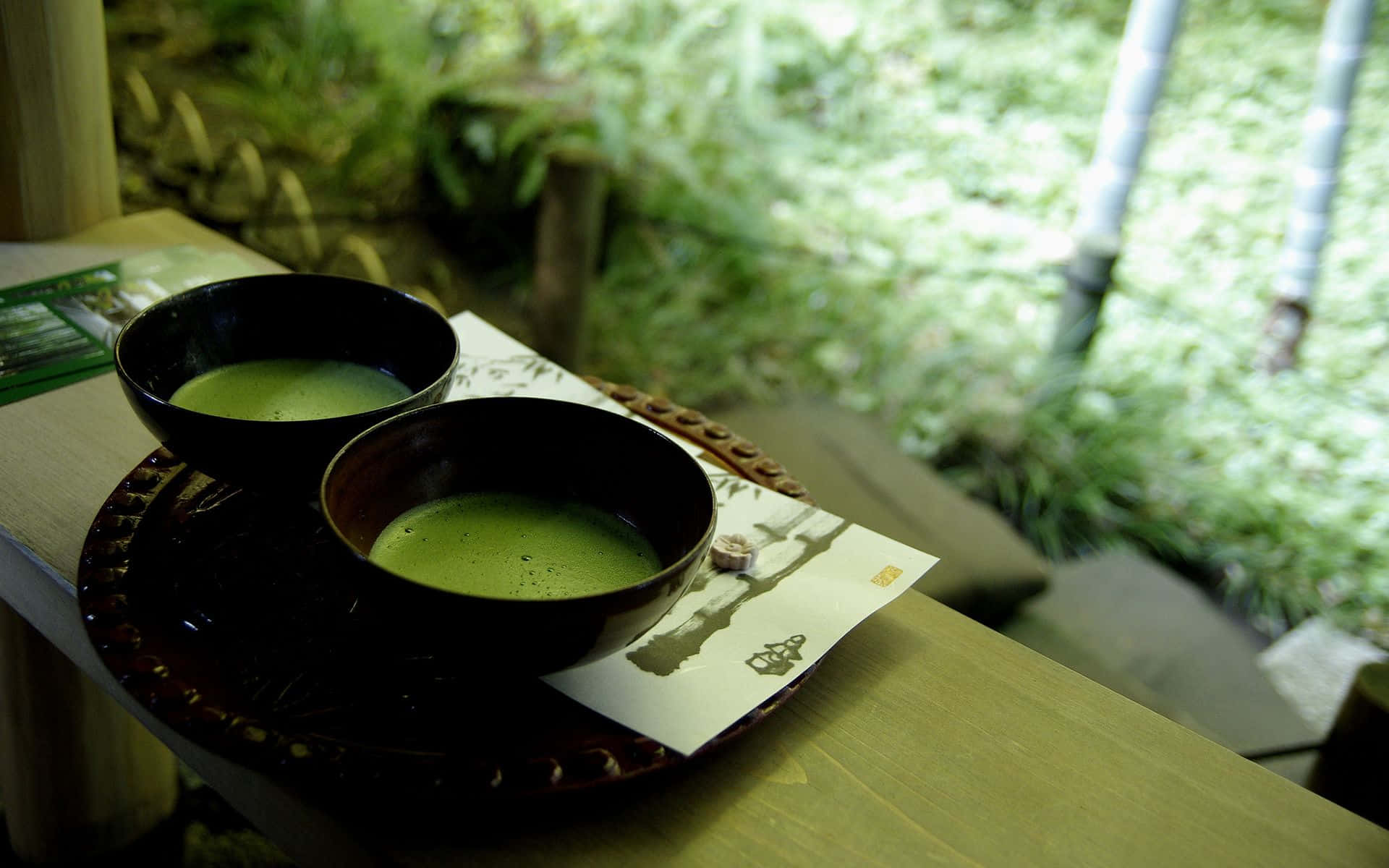 Enjoy The Fresh, Earthy Flavor Of Matcha Tea Background