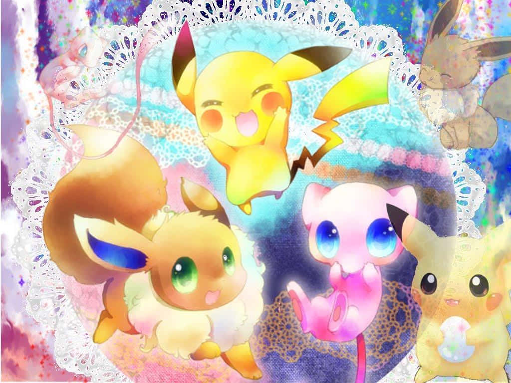 Enjoy The Friendship With Pikachu And Eevee! Background