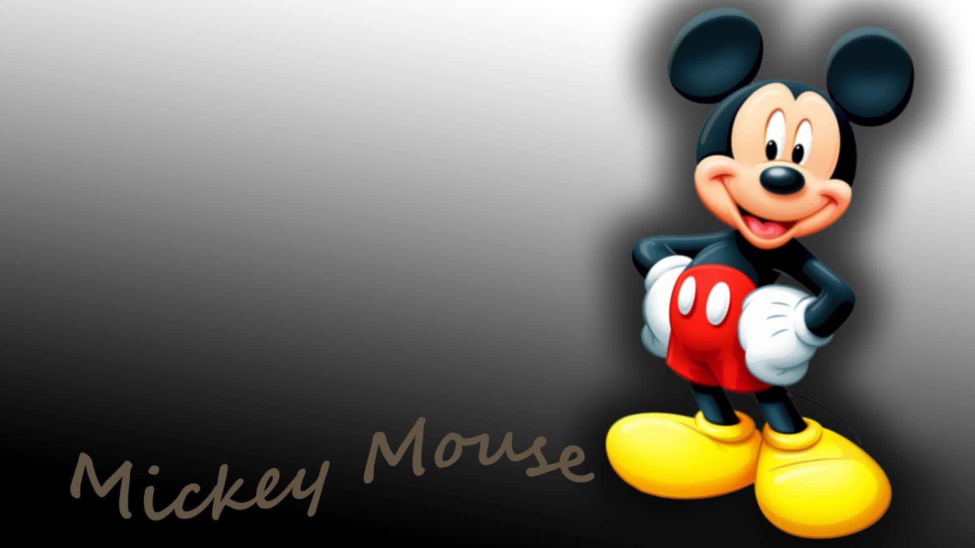 Enjoy The Fun And Joy Of Childhood With This Mickey Mouse Desktop Wallpaper. Background