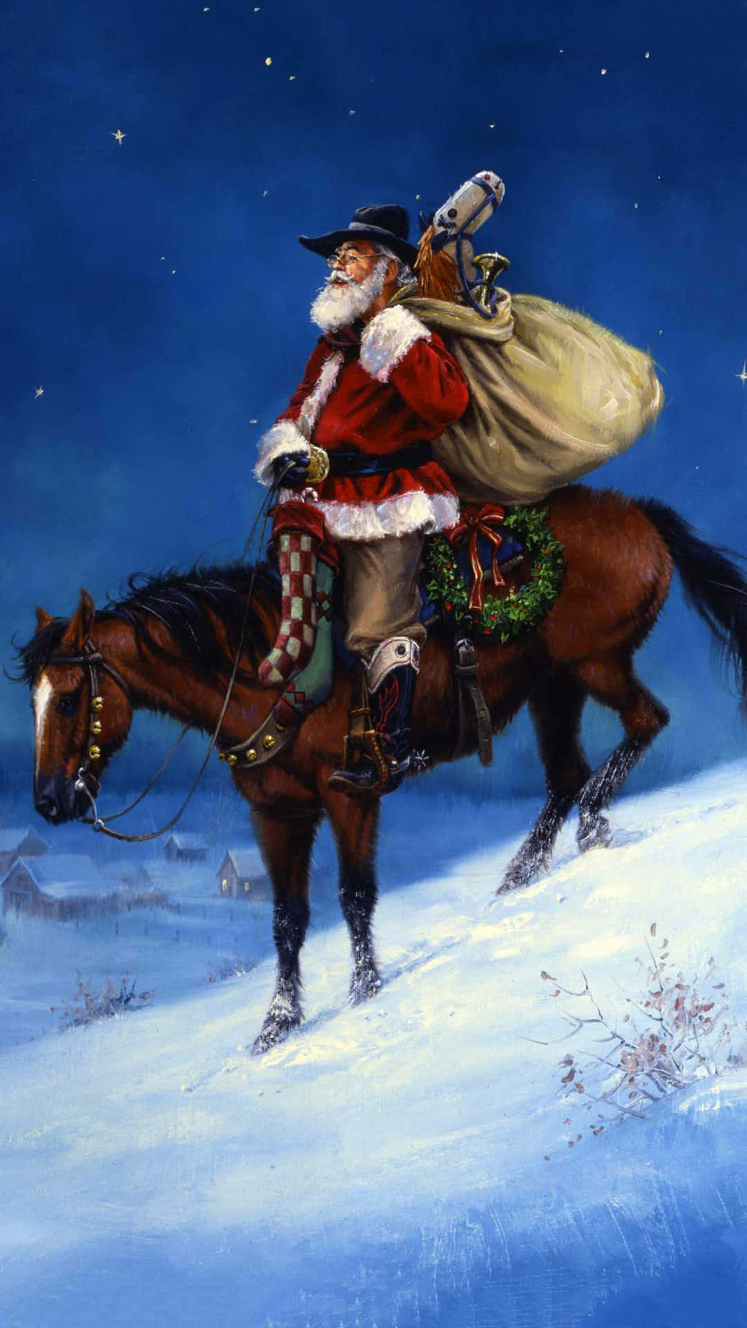 Enjoy The Gift Of A Cowboy Christmas. Background