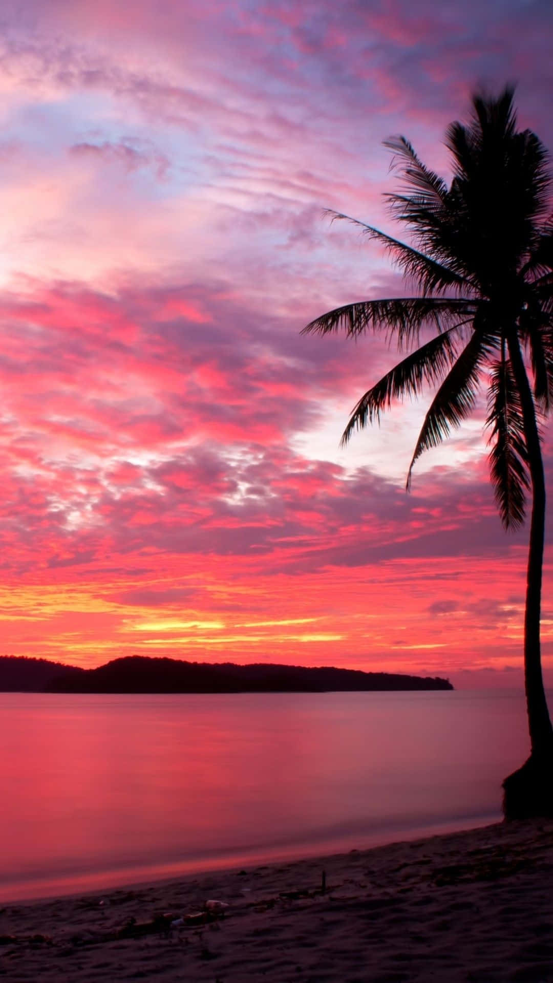 Enjoy The Golden Hour At Sunset Beach Background