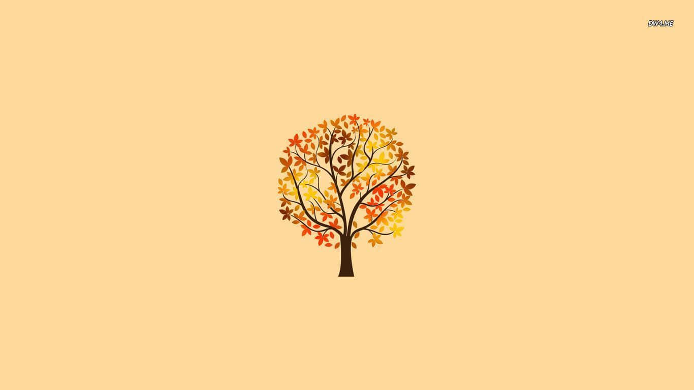 Enjoy The Golden Hues Of Fall In This Minimalist Autumn Landscape Background