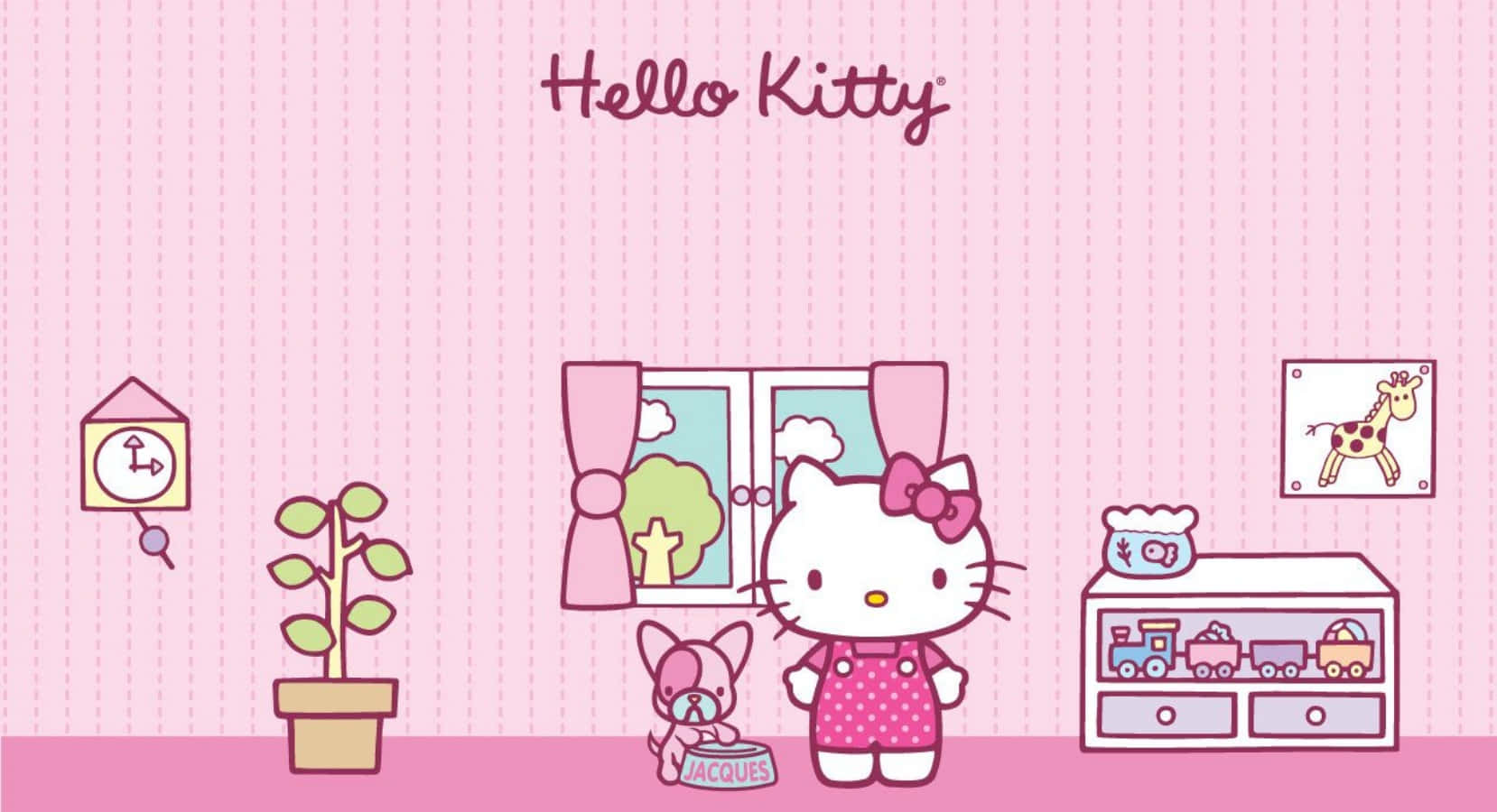 Enjoy The Graphic And Fun Appeal Of Hello Kitty Laptop Background