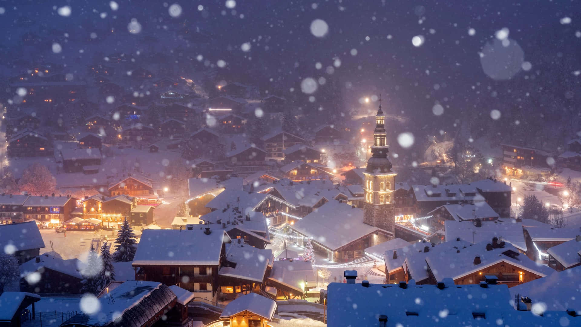 Enjoy The Holiday Season With A Visit To A Festive Christmas Village. Background