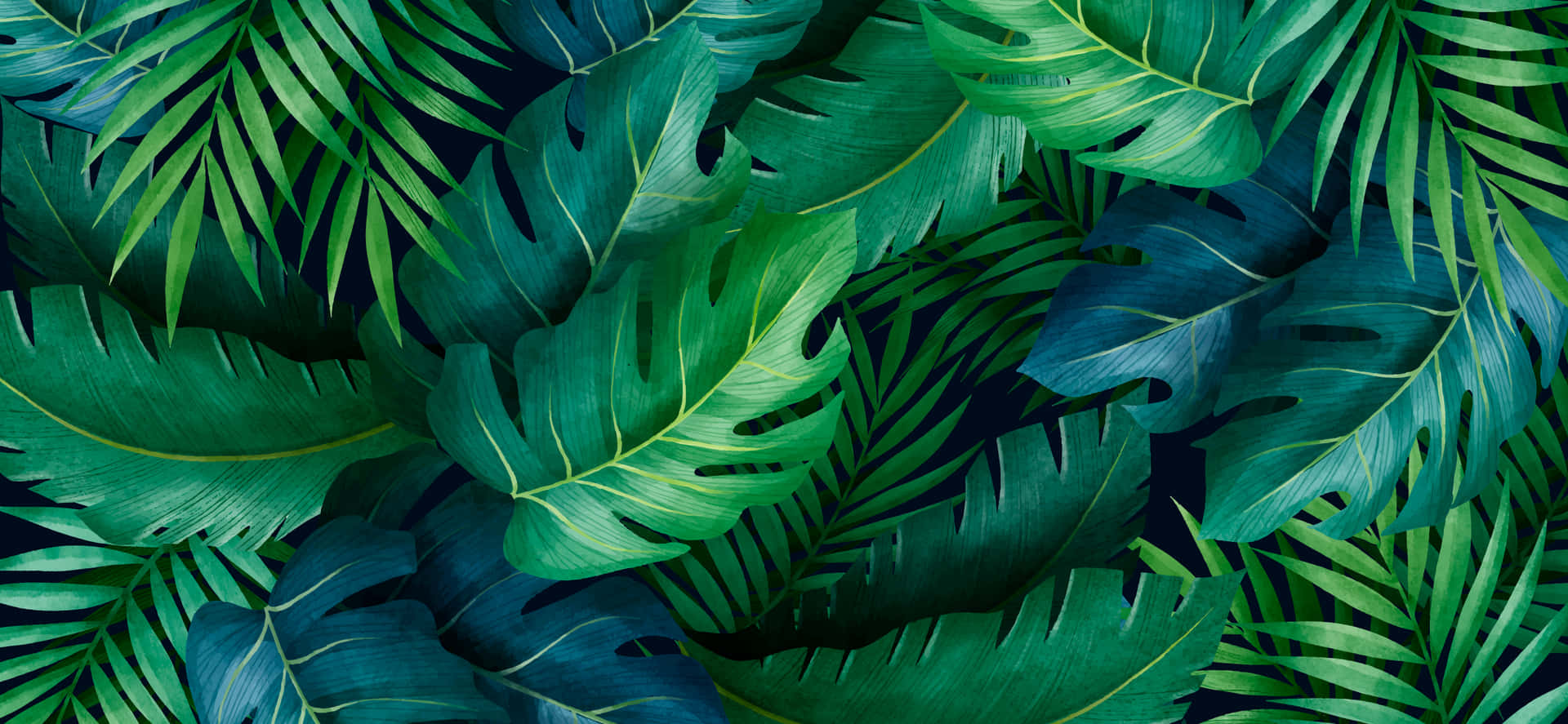 Enjoy The Lush Beauty Of Tropical Leaves Background