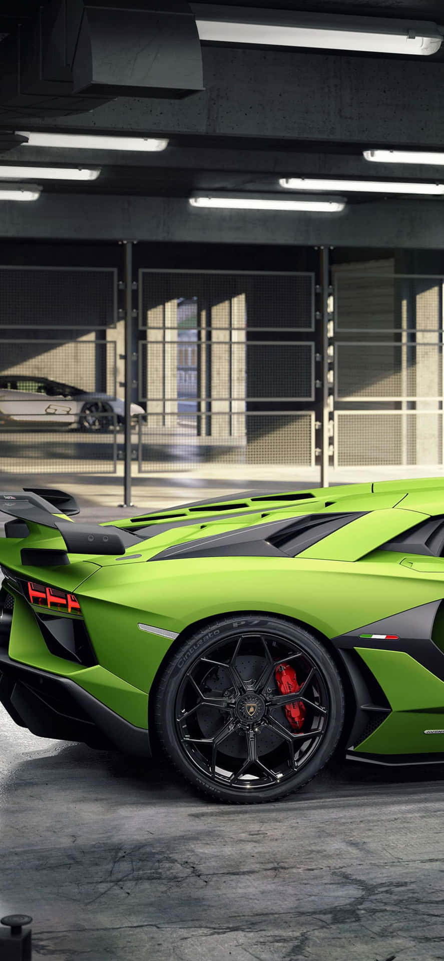 Enjoy The Luxuries Of Life In A Green Lamborghini. Background