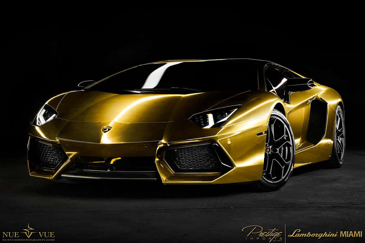 Enjoy The Luxury Of A Gold Car Background