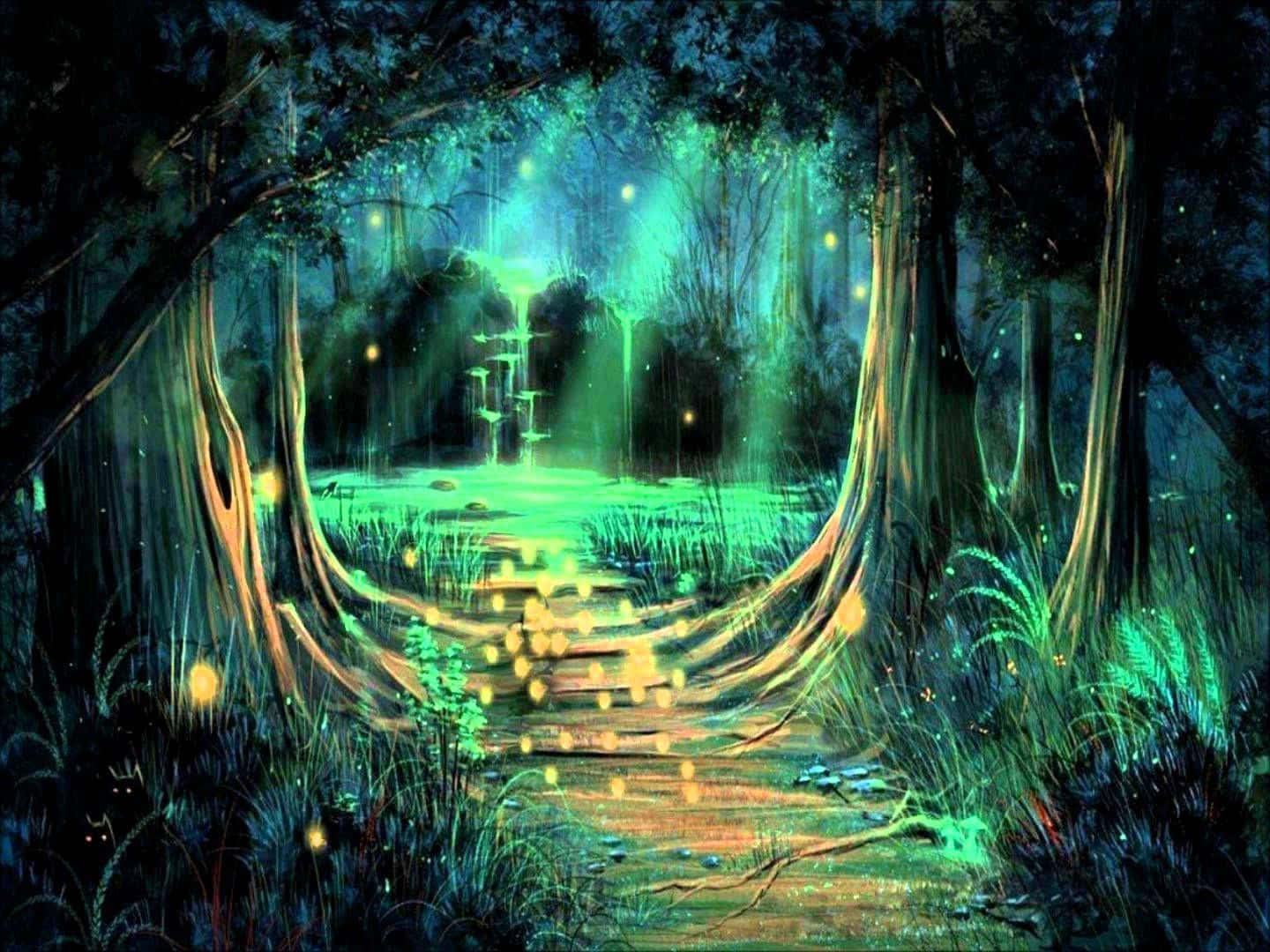 Enjoy The Magic Of A Fairy Forest Background