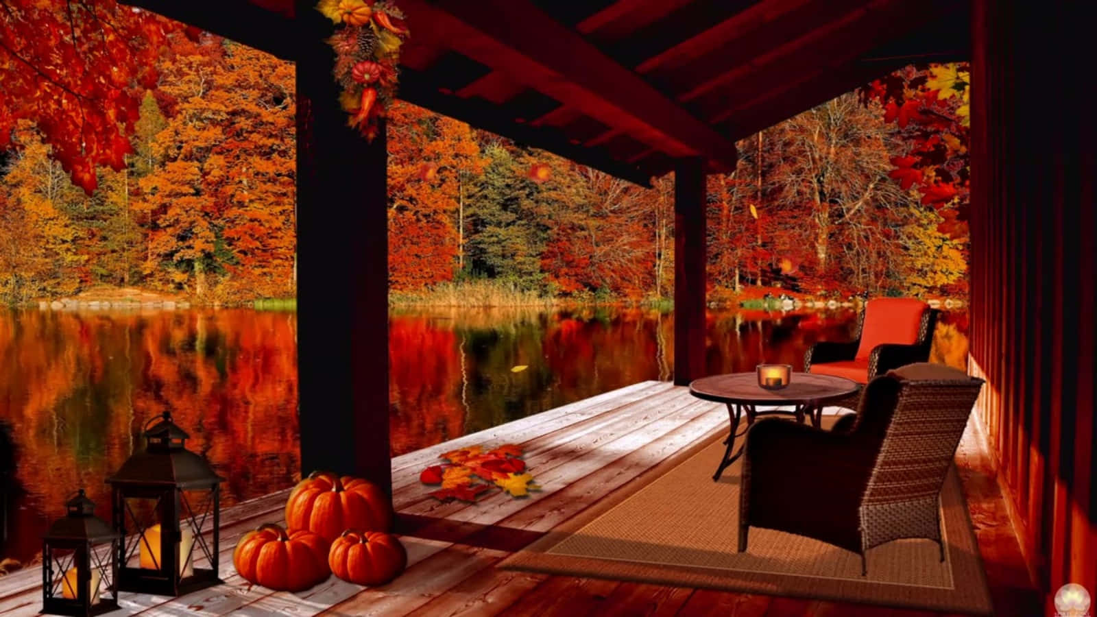 “enjoy The Peaceful View Of Cozy Fall Desktop” Background