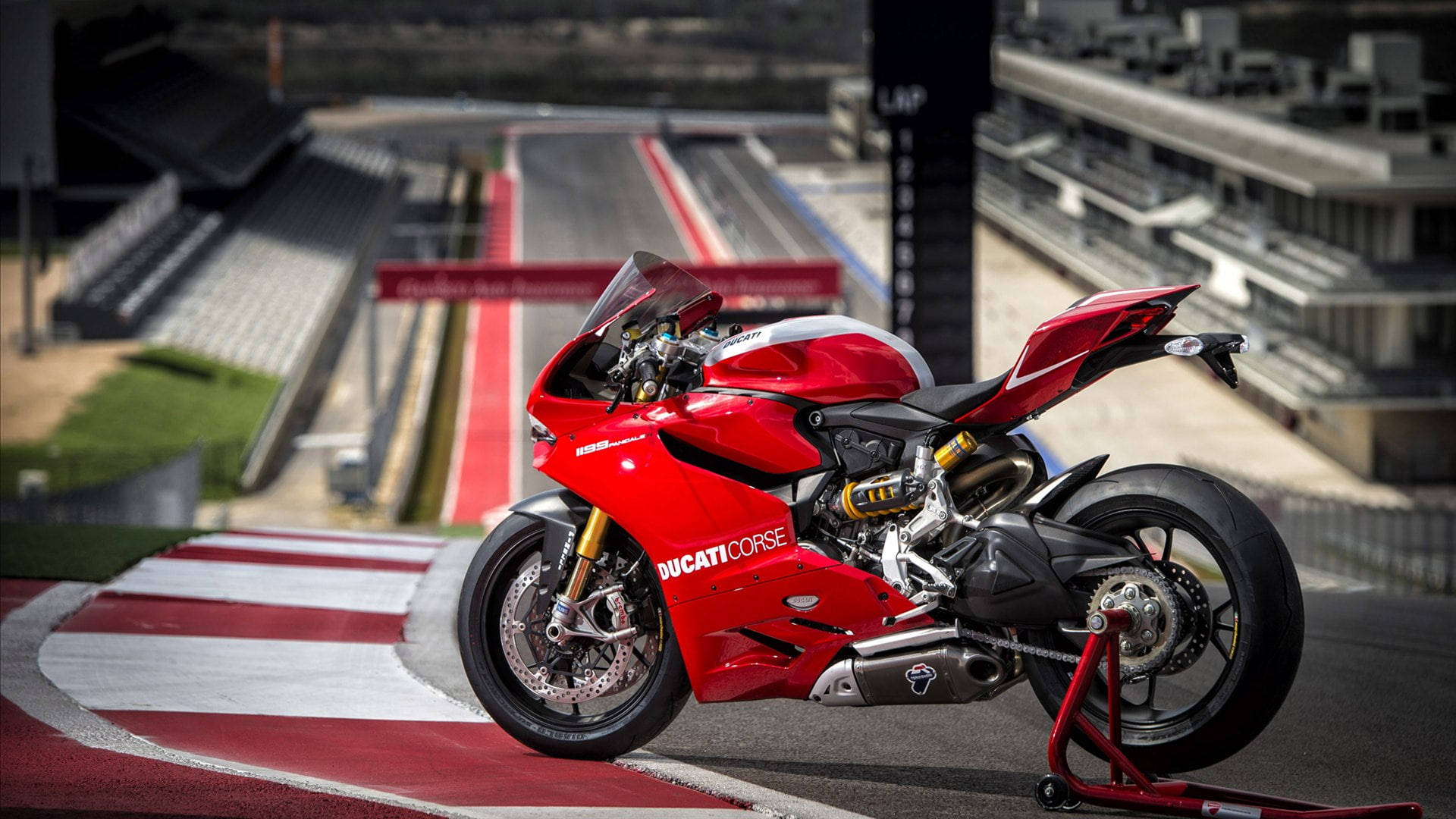 Enjoy The Performance Thrill With This Awaiting Parked Ducati 1199 Panigale R Background