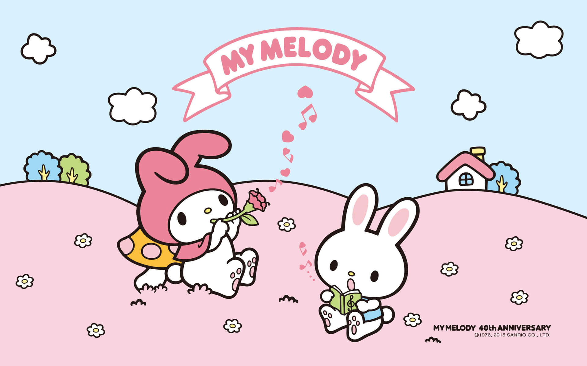 Enjoy The Playful And Stylish Design Of The My Melody Laptop. Background