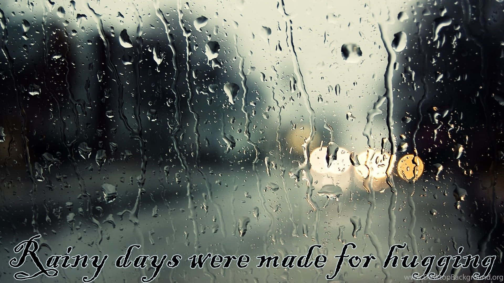 Enjoy The Rainy Day With Inspiring Quotes Background