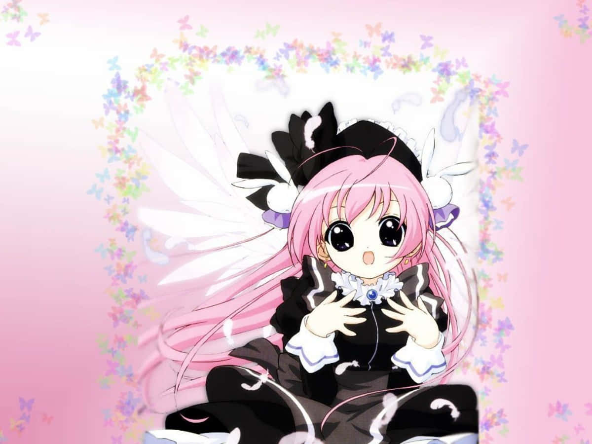 Enjoy The Serenity Of A Beautiful Girly Cute Anime Scene Background