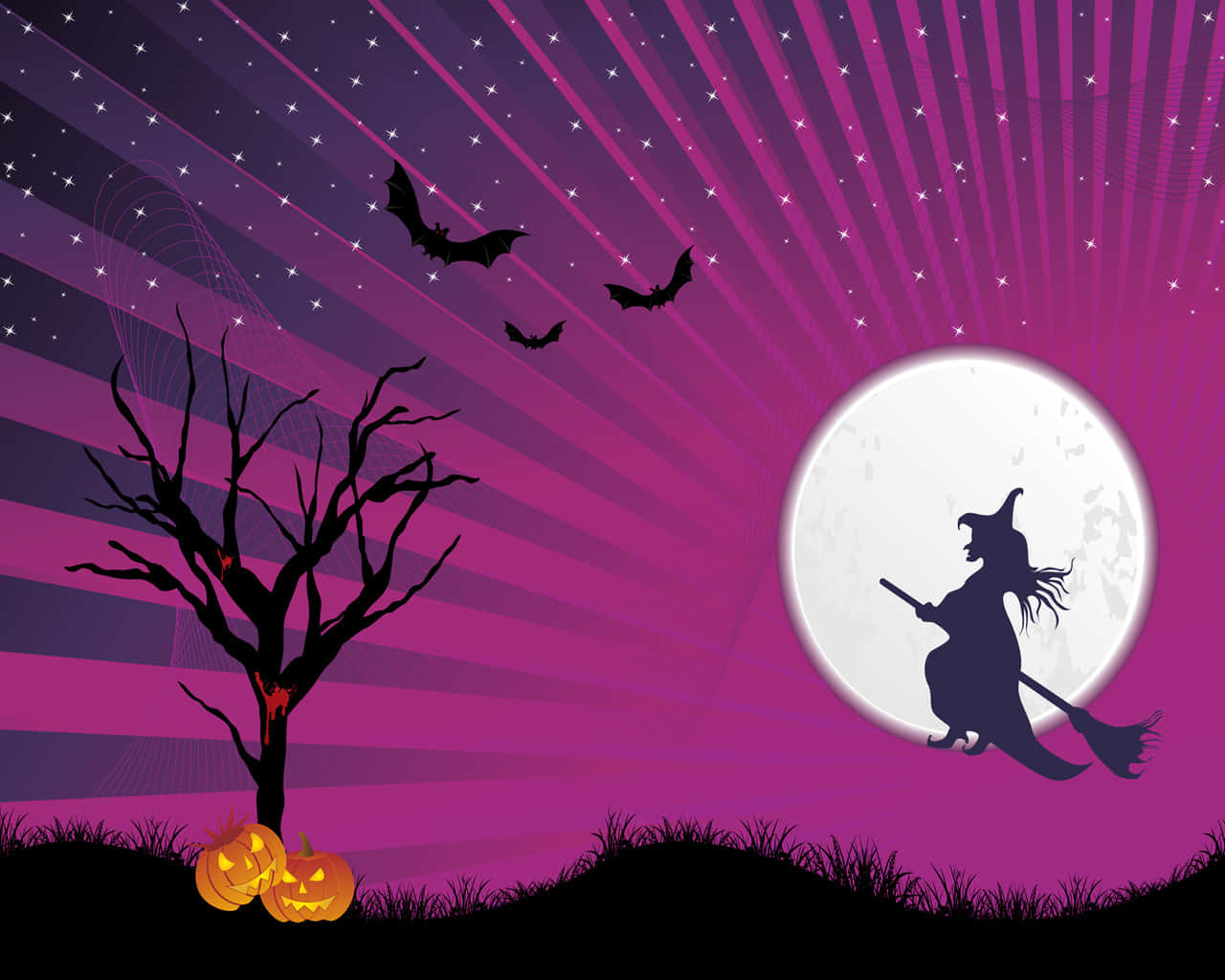 Enjoy The Spooky Beauty Of Purple Halloween! Background