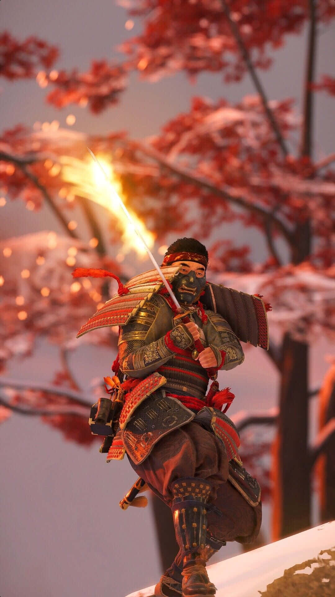 Enjoy The Strategic Beauty Of Ghost Of Tsushima On Your Iphone Background