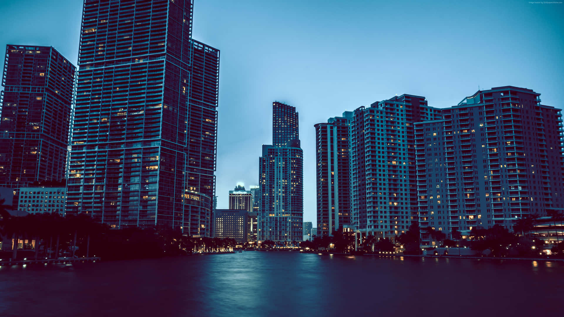 Enjoy The Stunning View Of Miami From 4k Resolution Background