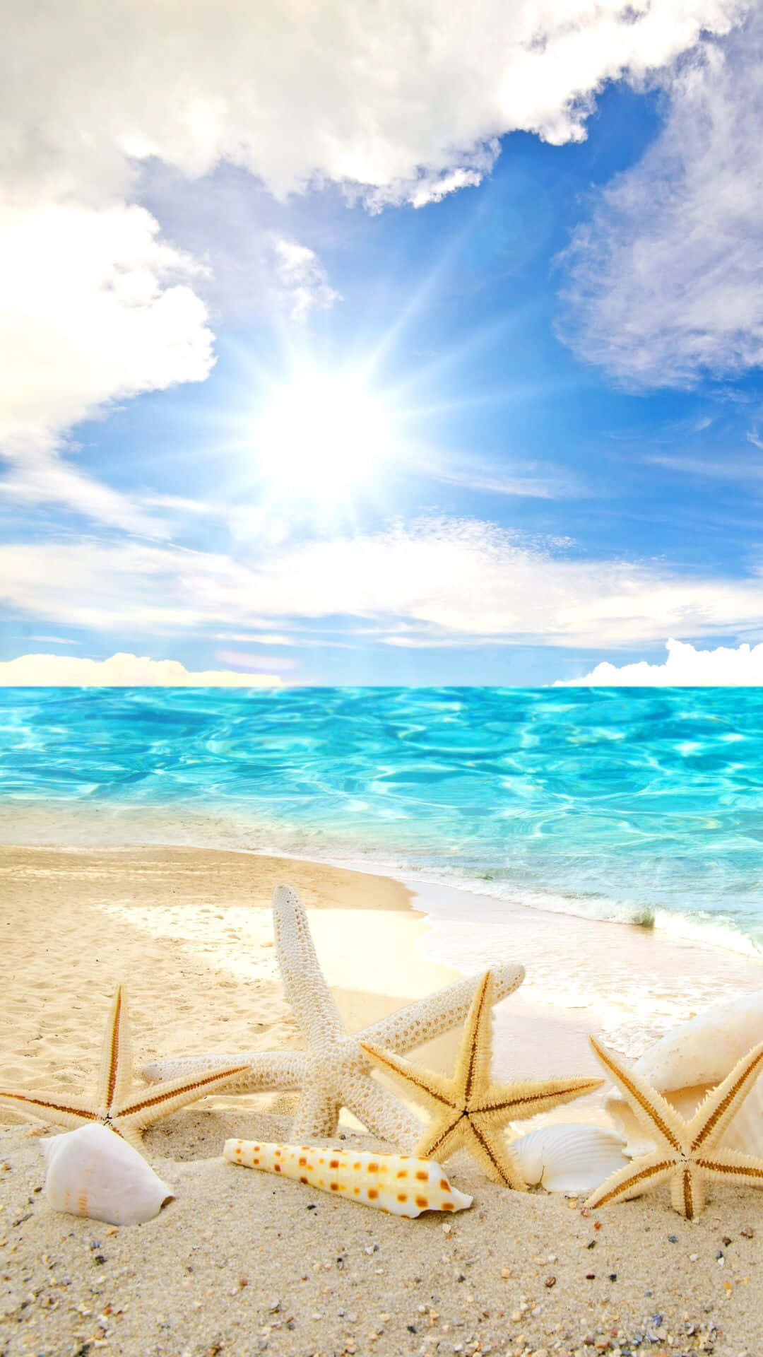 Enjoy The Stunning View Of Pretty Beach Background